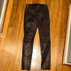 J Brand Women's Plum colored Leather leggings